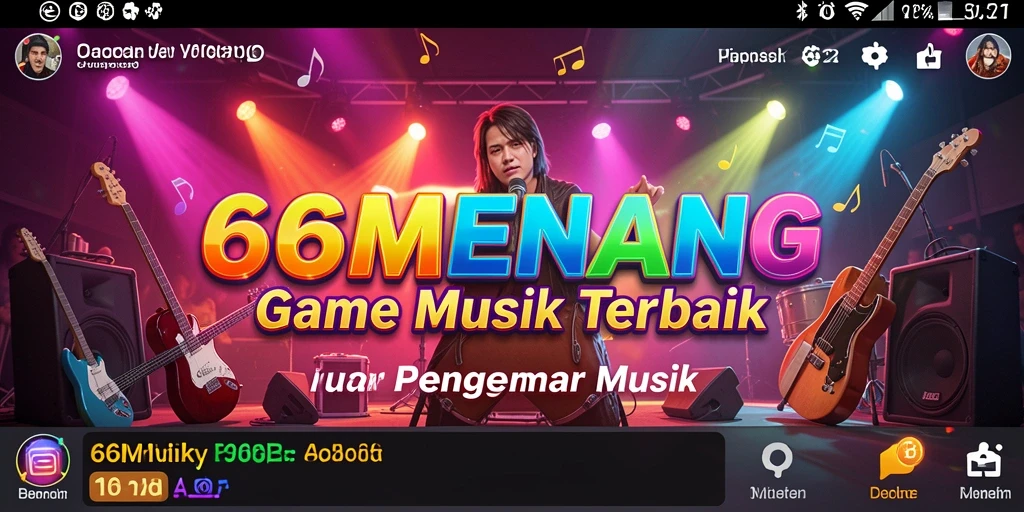 Tampilan gameplay 66MENANG dengan tantangan musik yang seru.