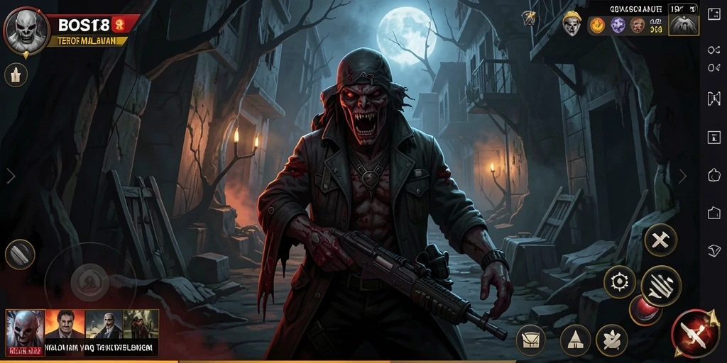 Screenshot gameplay BOS138 menampilkan suasana Horror yang mencekam.