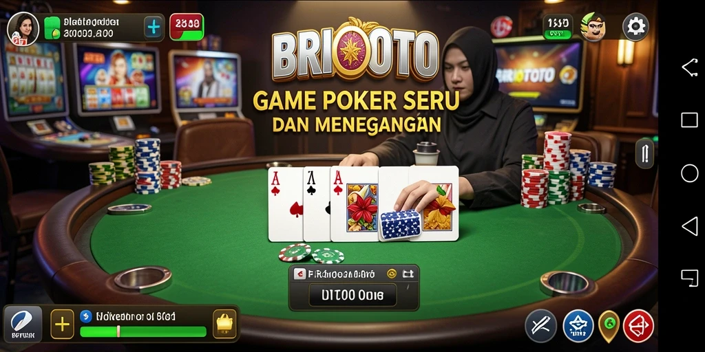 Screenshot utama BRIOTOTO menampilkan gameplay Poker yang seru dan dinamis.