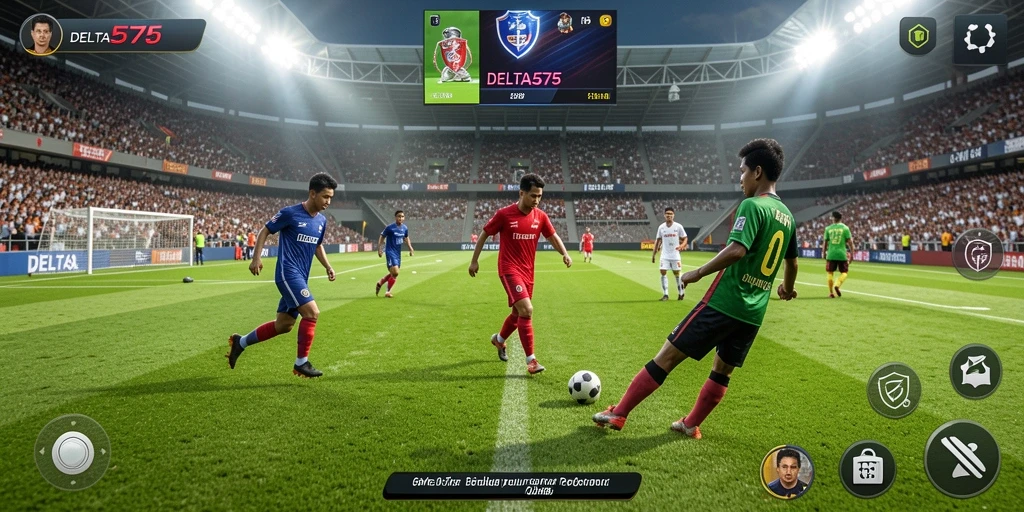Tampilan gameplay menarik dari DELTA575 yang menunjukkan aksi penuh gairah di lapangan.
