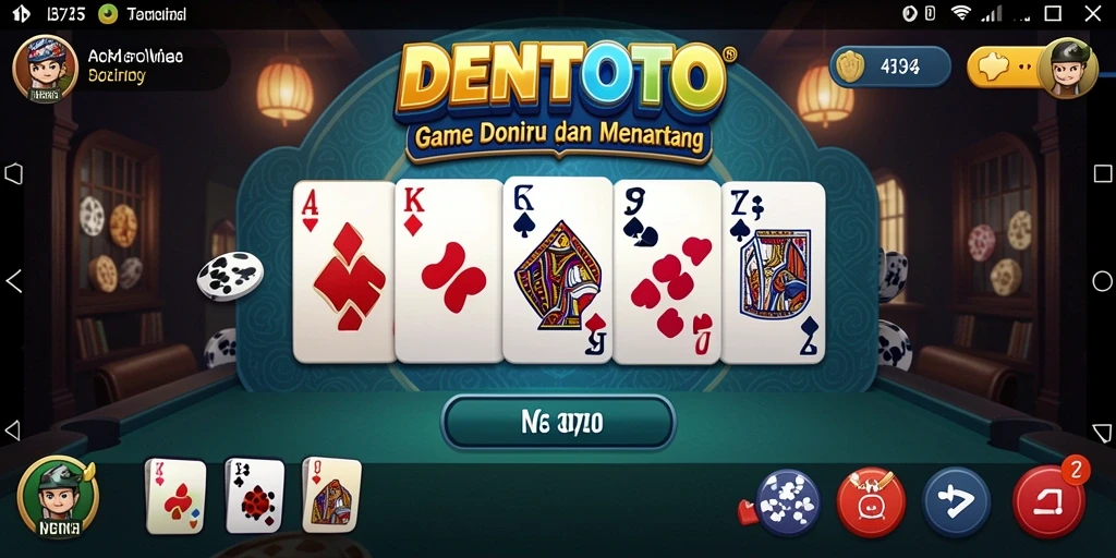 Screenshot DENTOTO menampilkan permainan Domino yang menegangkan dan seru.