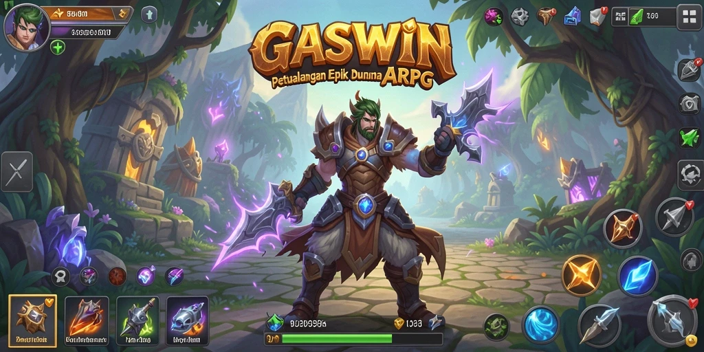 Tampilan gameplay GASWIN yang penuh aksi dalam dunia ARPG.