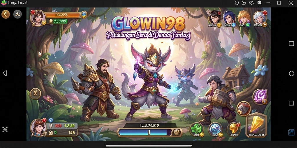 Tampilan gameplay GLOWIN88 dengan grafis yang memukau dan aksi seru.
