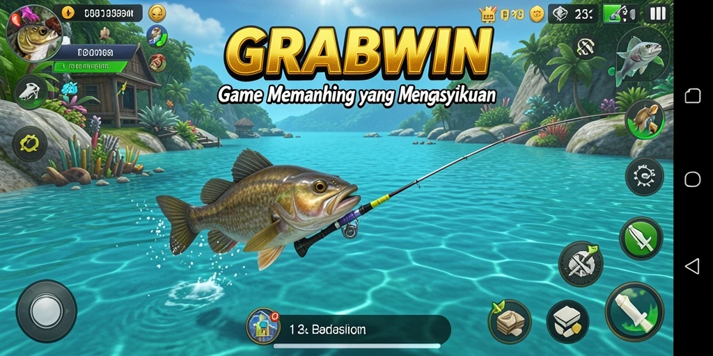 Tangkapan ikan yang menakjubkan dalam gameplay GRABWIN.