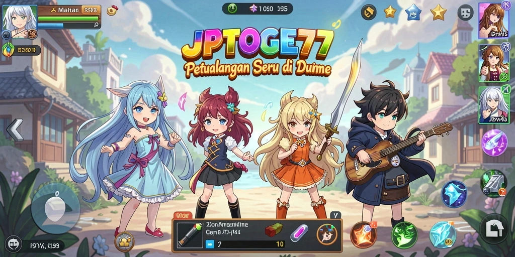 Tampilan gameplay seru dengan karakter anime terkenal.