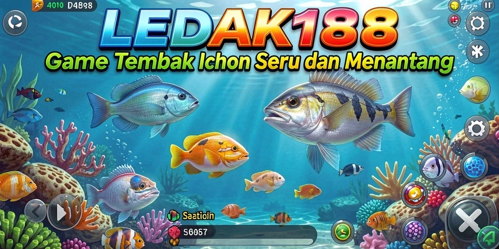 Tangkapan layar gameplay LEDAK188: Serunya menembak ikan besar.