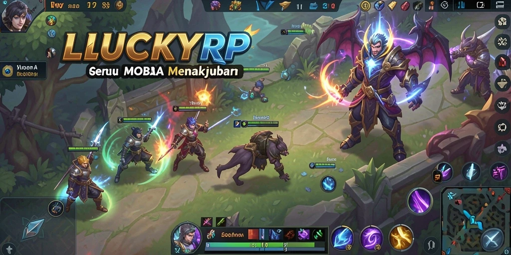 Screenshot gameplay LUCKYRP menampilkan aksi pertarungan tim yang dinamis.