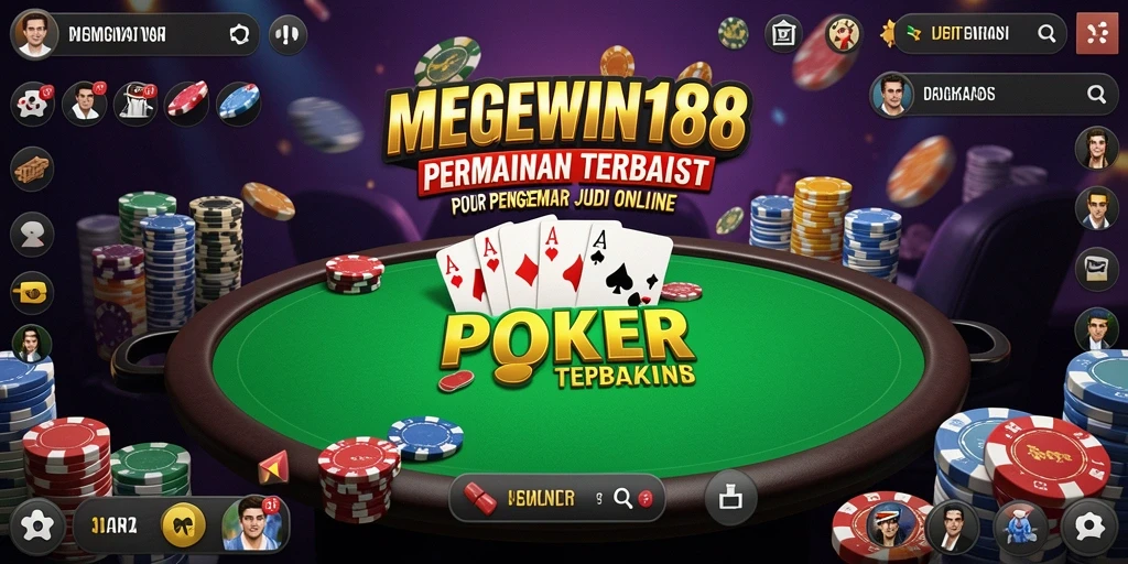 Screenshot MEGEWIN188 menampilkan keseruan bermain Poker secara online.