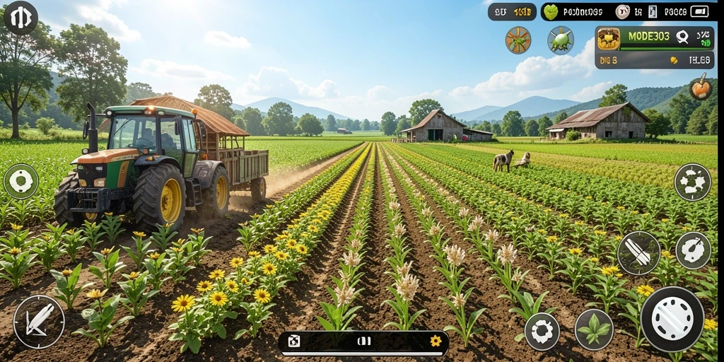 Menampilkan gameplay menarik dari MODE303 dengan aktivitas bertani yang realistis.