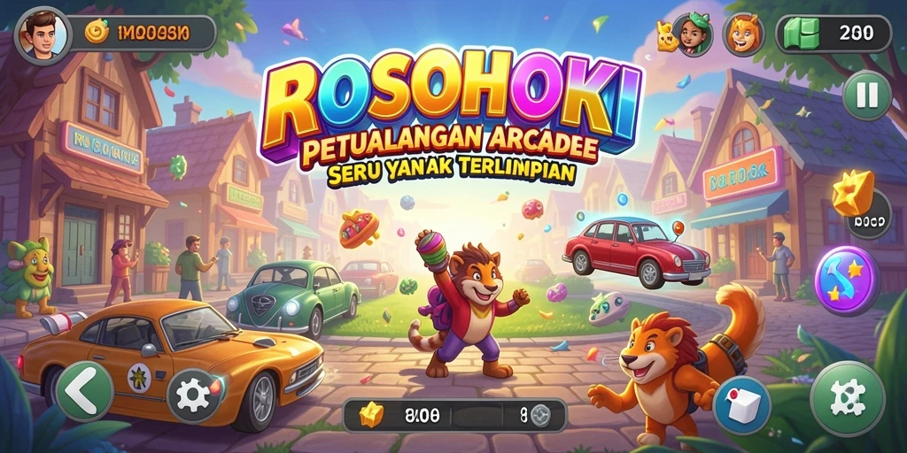 Tampilan menarik dari gameplay ROSOHOKI yang penuh warna.