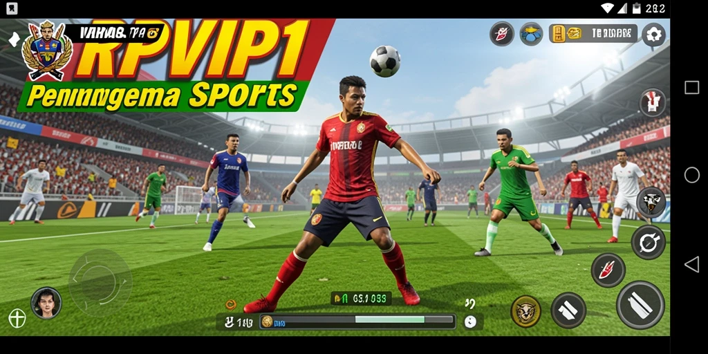 Screenshot RPVIP1 menunjukkan aksi seru dalam pertandingan olahraga.