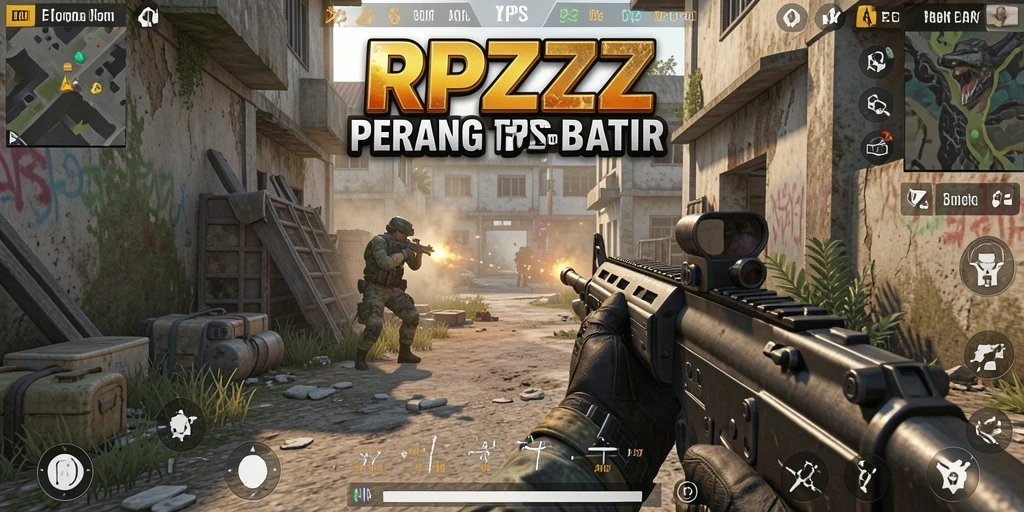 Screenshot gameplay RPZZZ menunjukkan aksi pertempuran yang mendebarkan.