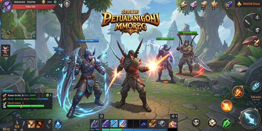 Screenshot gameplay RR89 yang menampilkan aksi dinamis dalam pertempuran MMORPG.