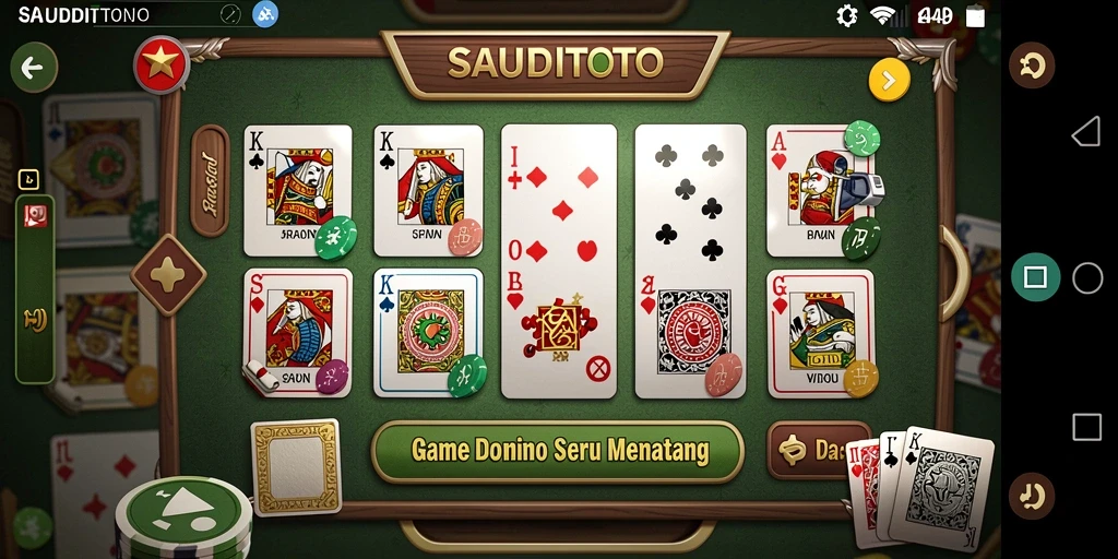 Tampilan gameplay seru dari SAUDITOTO yang menunjukkan aksi domino.