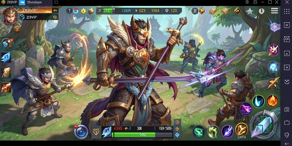 Tampilan gameplay menarik ZK9VIP saat bertarung di dungeon.